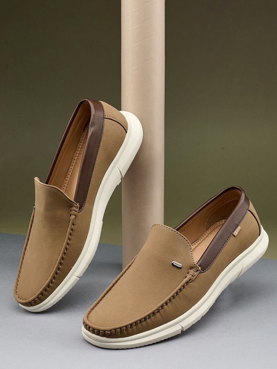Duke Men Easy Glide Contrast Sole Loafers