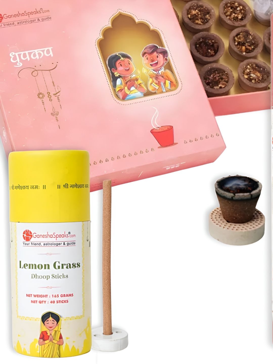 GaneshaSpeaks Wood 3 Piece Chemical-Free Ganesh Chaturthi Incense Sticks