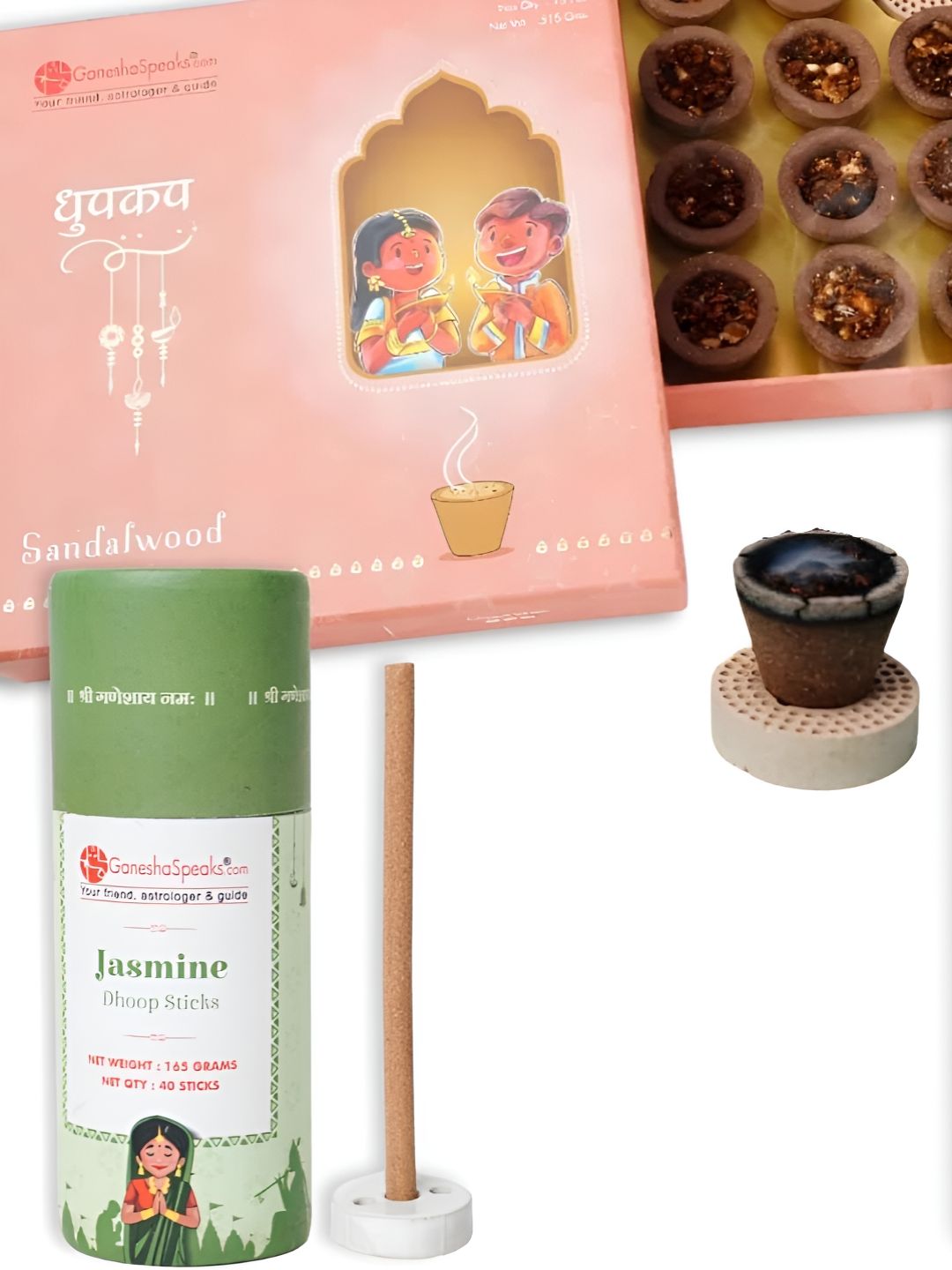 GaneshaSpeaks Wood 3 Piece Chemical-Free Ganesh Chaturthi Incense Sticks