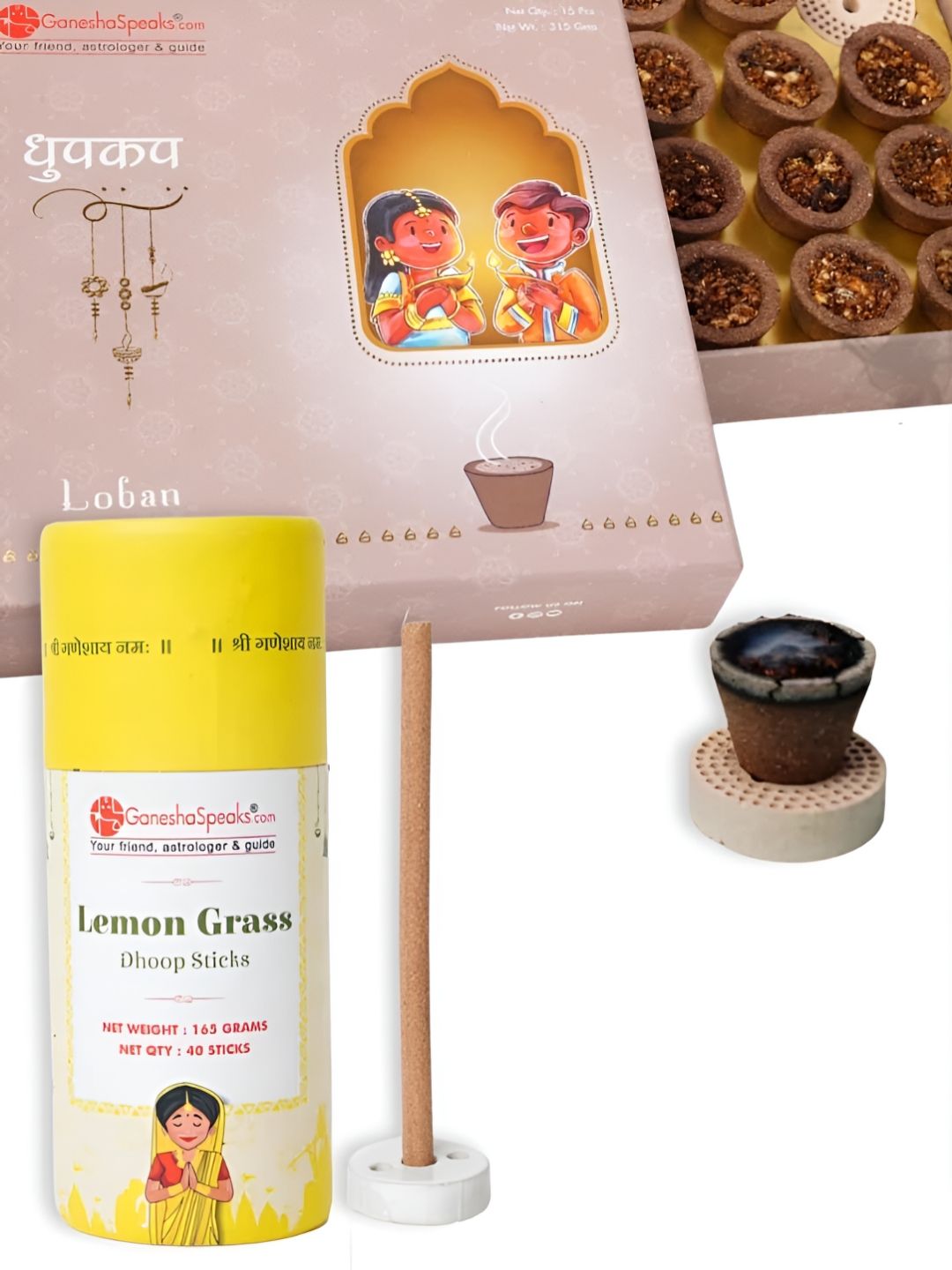 GaneshaSpeaks Ganesha Wood 2 Piece Scented Ganesh Chaturthi Incense Sticks
