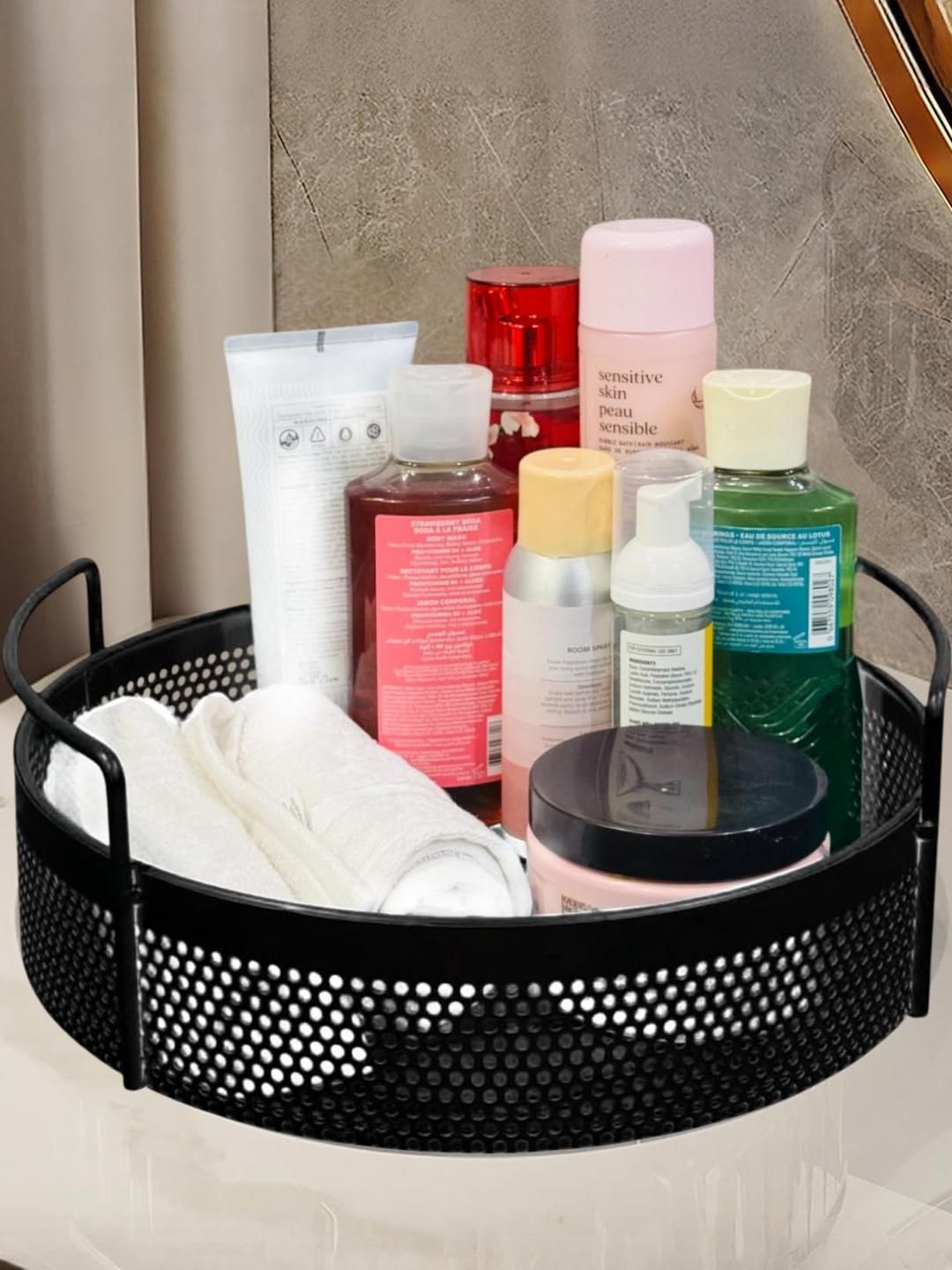 Vanity Round Metal Storaged Basket