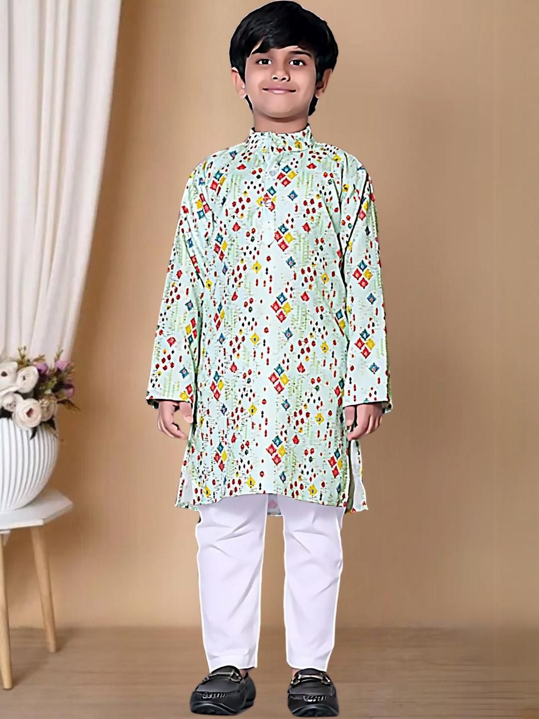 Pista Checks Kurta Set