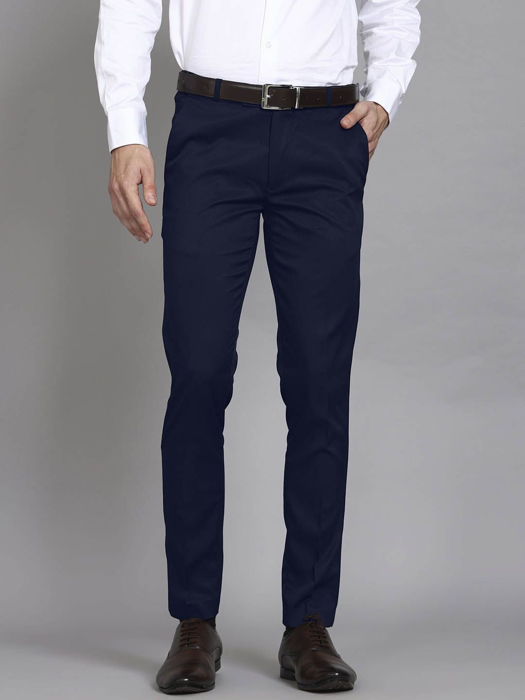 VOGAAN Men Comfort Mid-Rise Formal Trousers