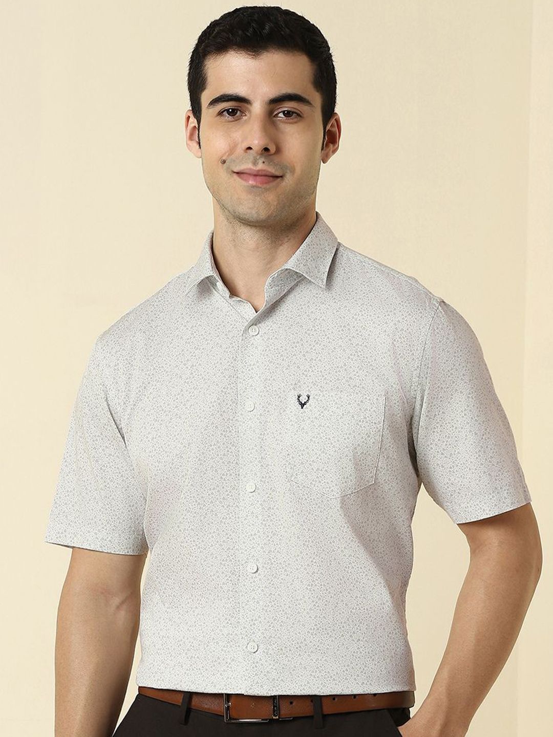 Allen Solly Men Abstract Printed Spread Collar Cotton Formal Shirt