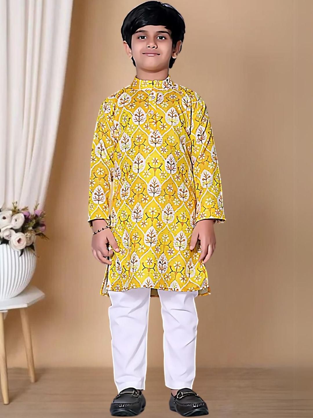 Ywllow Leaf Kurta Set