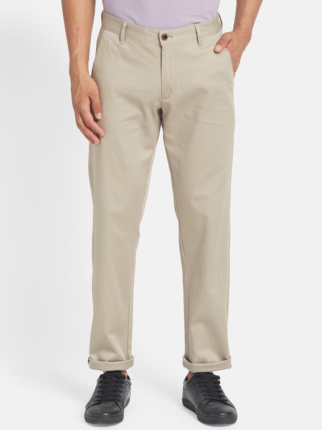 Octave Men Regular Fit Mid-Rise Chinos Trousers