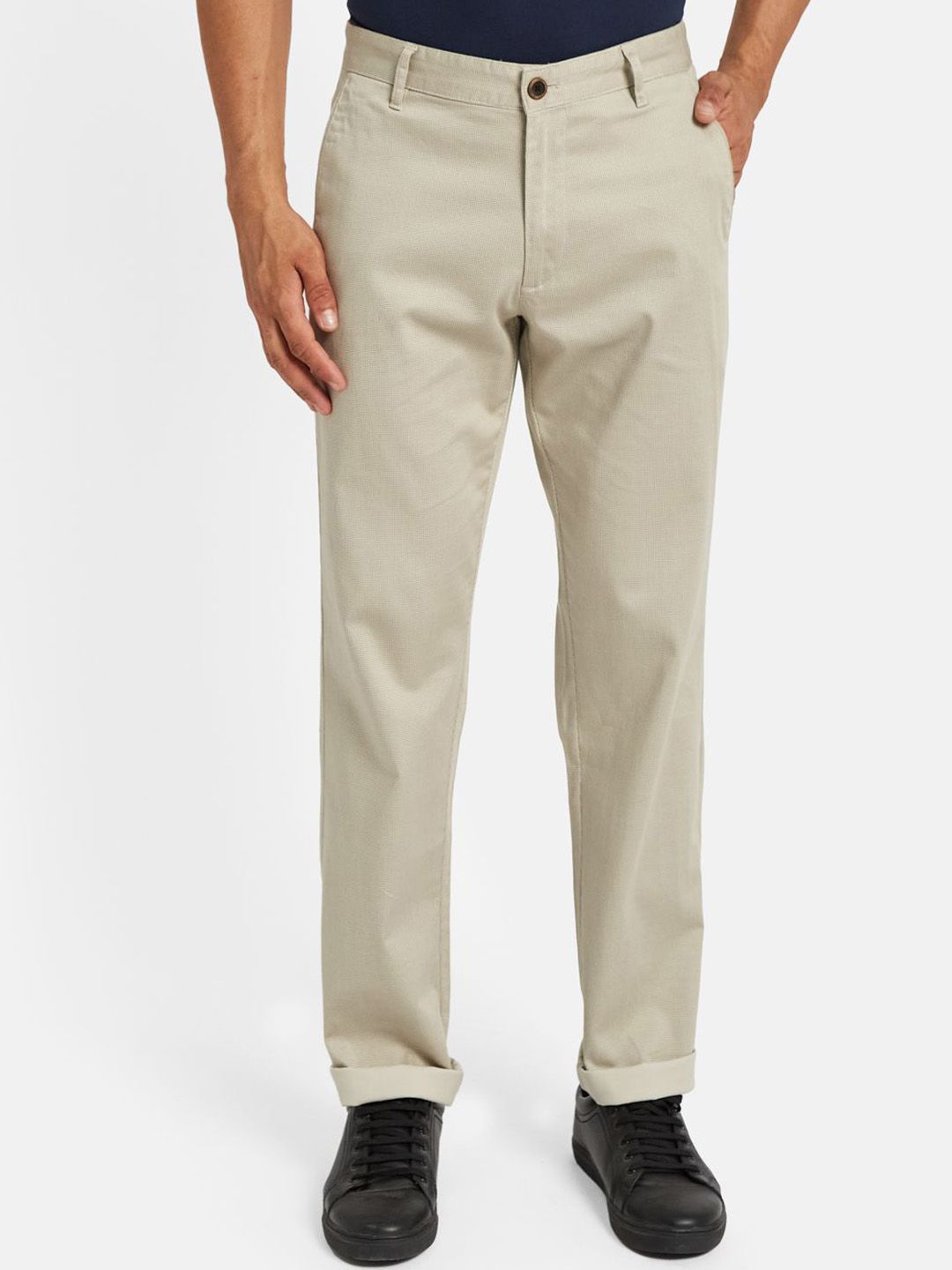 Octave Men Regular Fit Mid-Rise Chinos Trousers
