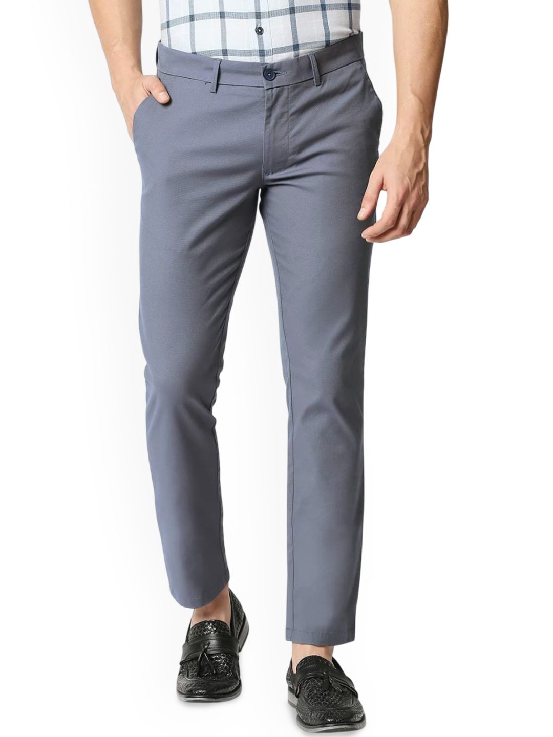 Basics Men Relaxed Straight Leg Tapered Fit Trousers