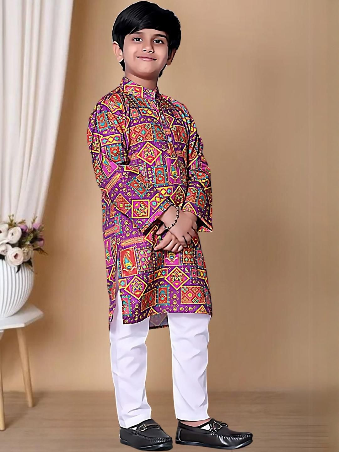 Purple Star Kurta Set