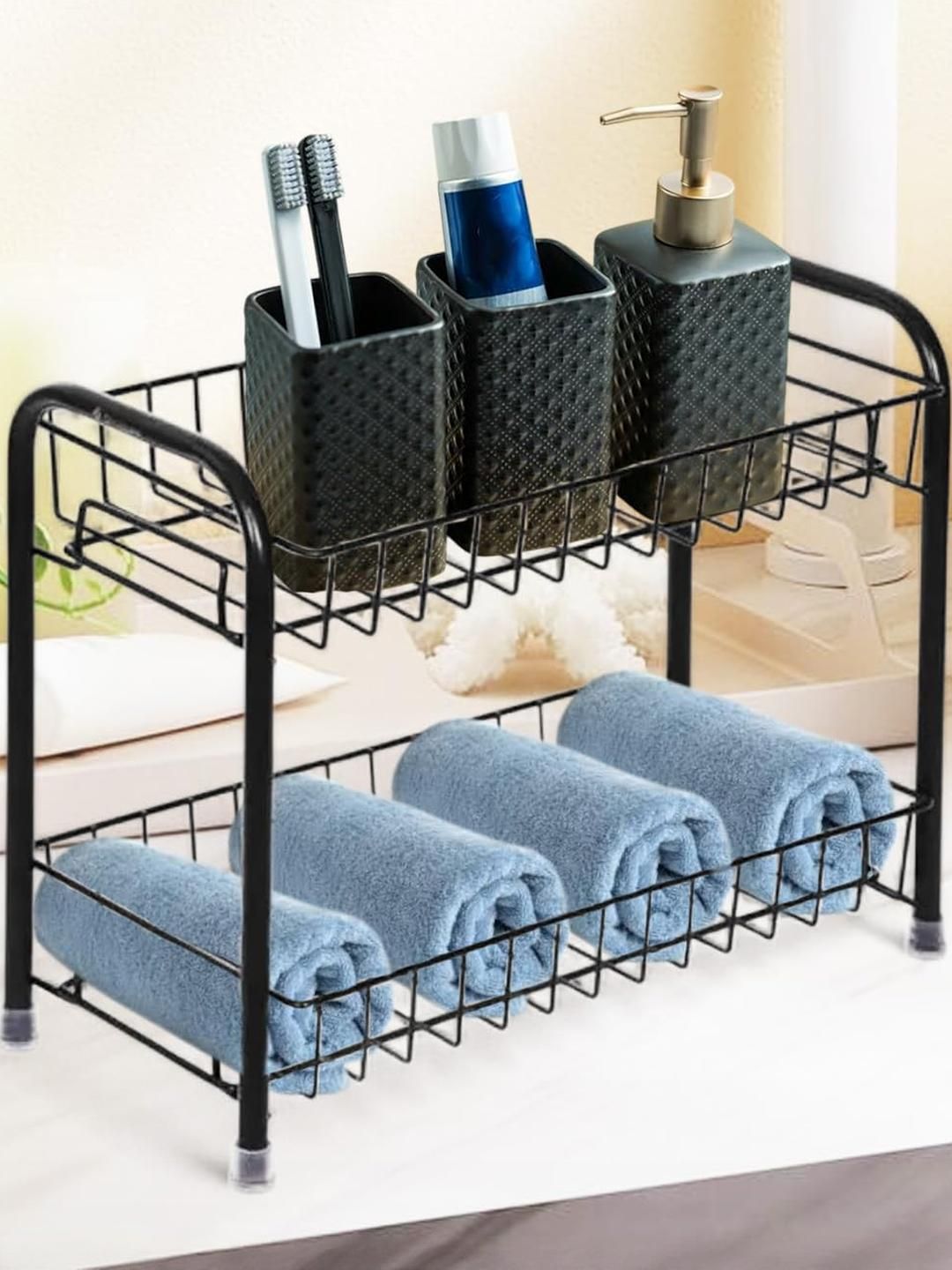 2-Tier Metal Standing Rack Vanity Organizer