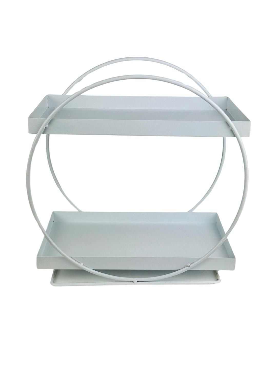 2-Tier Metal Vanity Storage Freestanding Rack