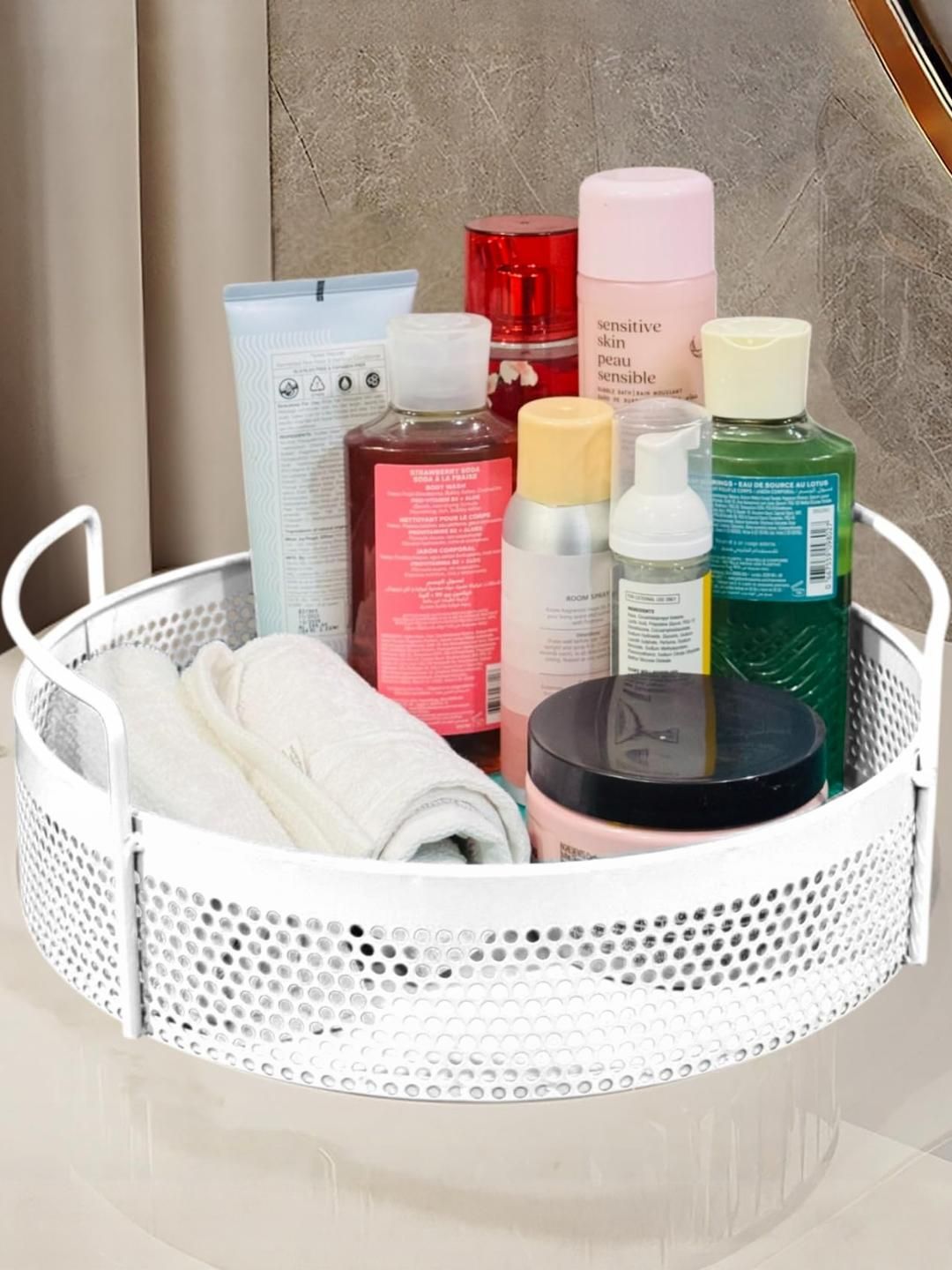 Vanity Round Metal Storaged Basket