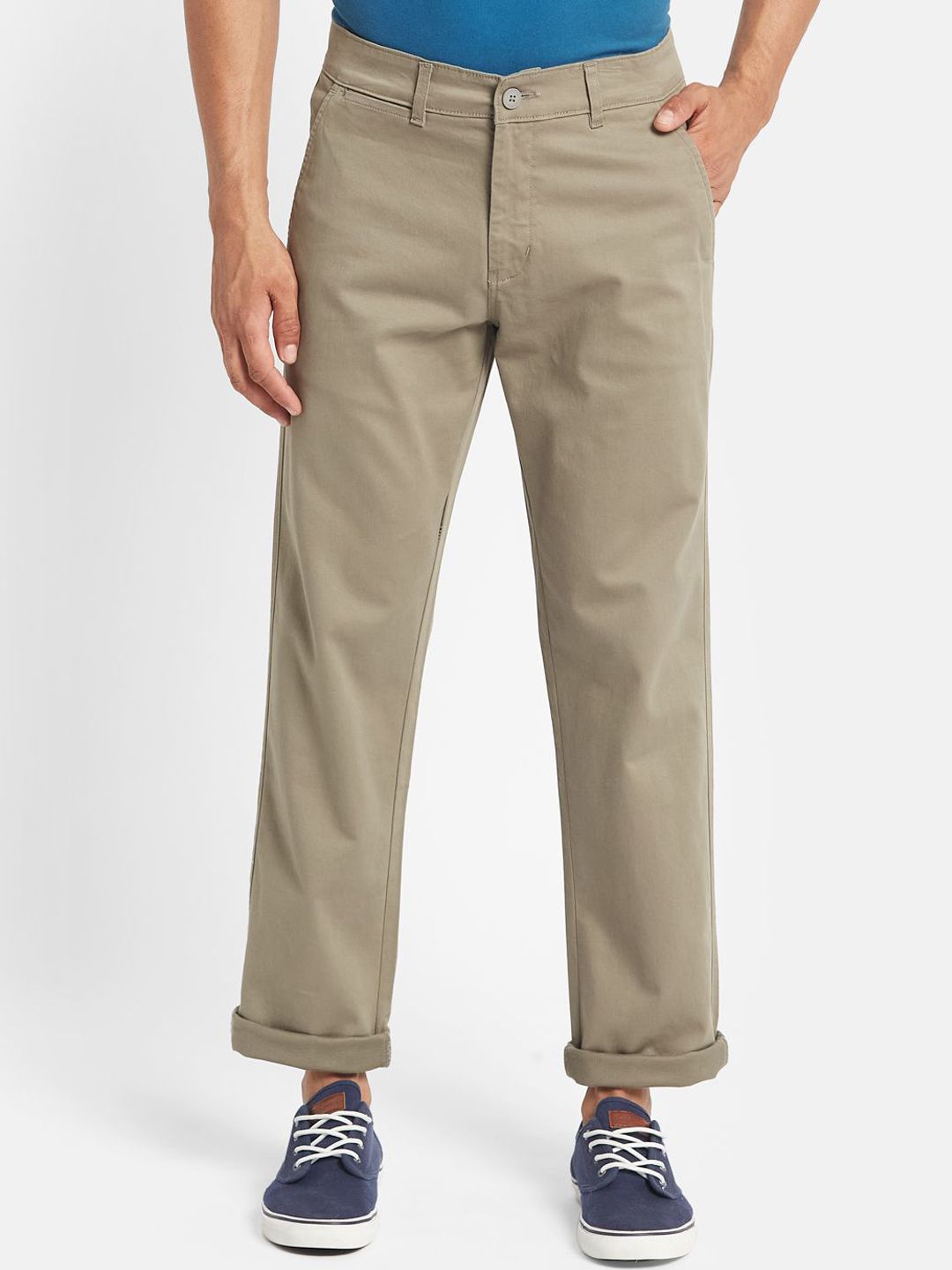 Octave Men Mid-Rise Regular Fit Cotton Chinos