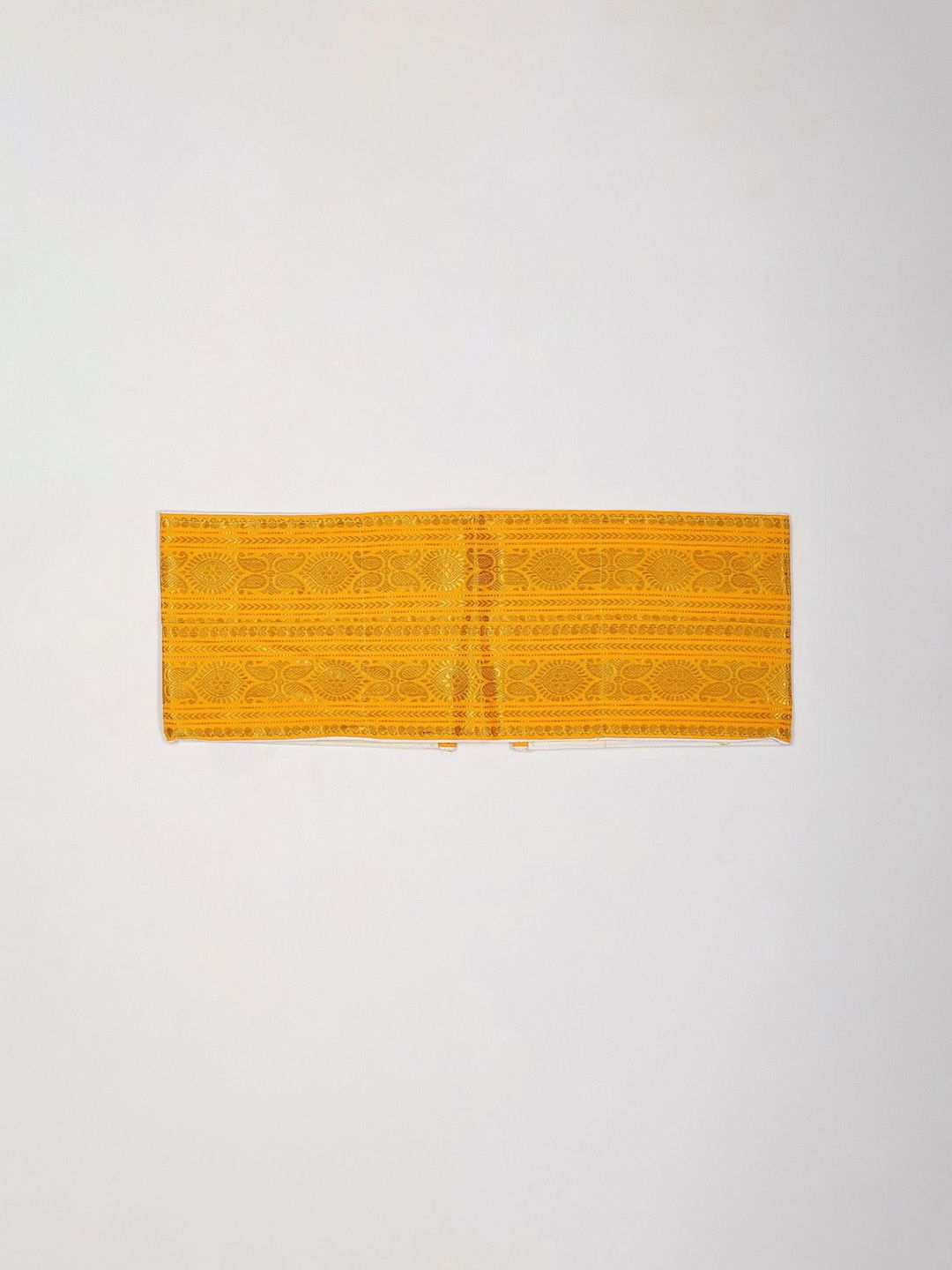 Exotic India Men Thread Woven Adjustable Dhoti Belt with Zip Pouch/Pocket