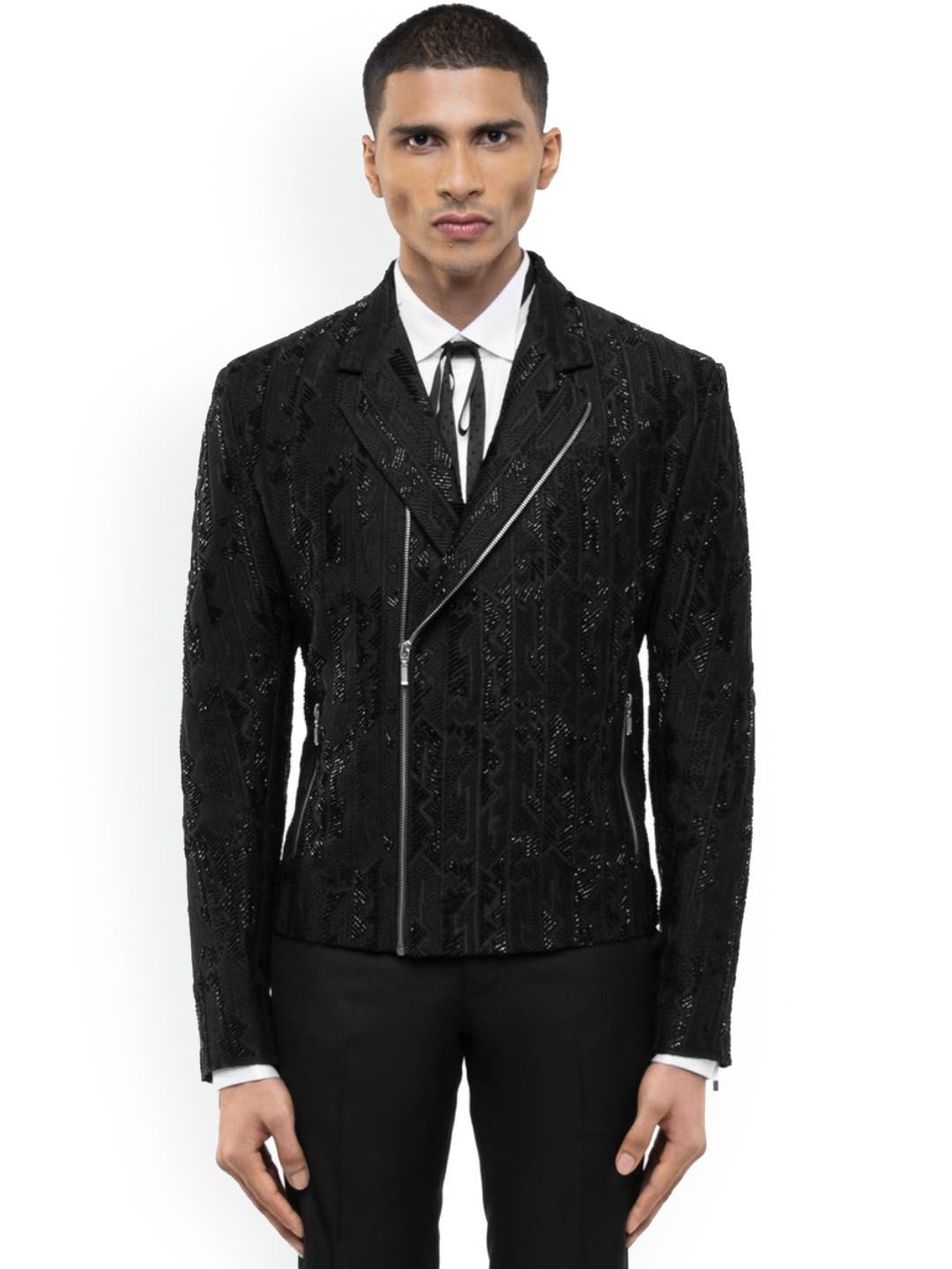 SDS By Kushal Shah Men Crop Biker Jacket