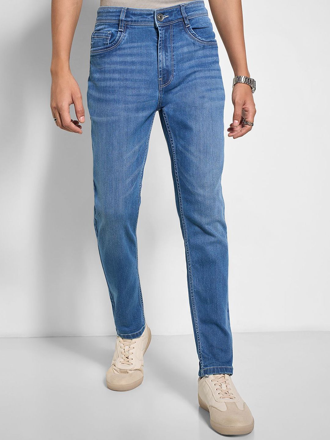 SF JEANS by Pantaloons Men Cotton Slim Fit Mid-Rise Jeans
