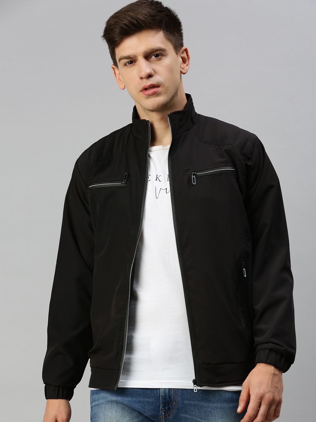VOXATI Men Mock Coller Tailored Jacket