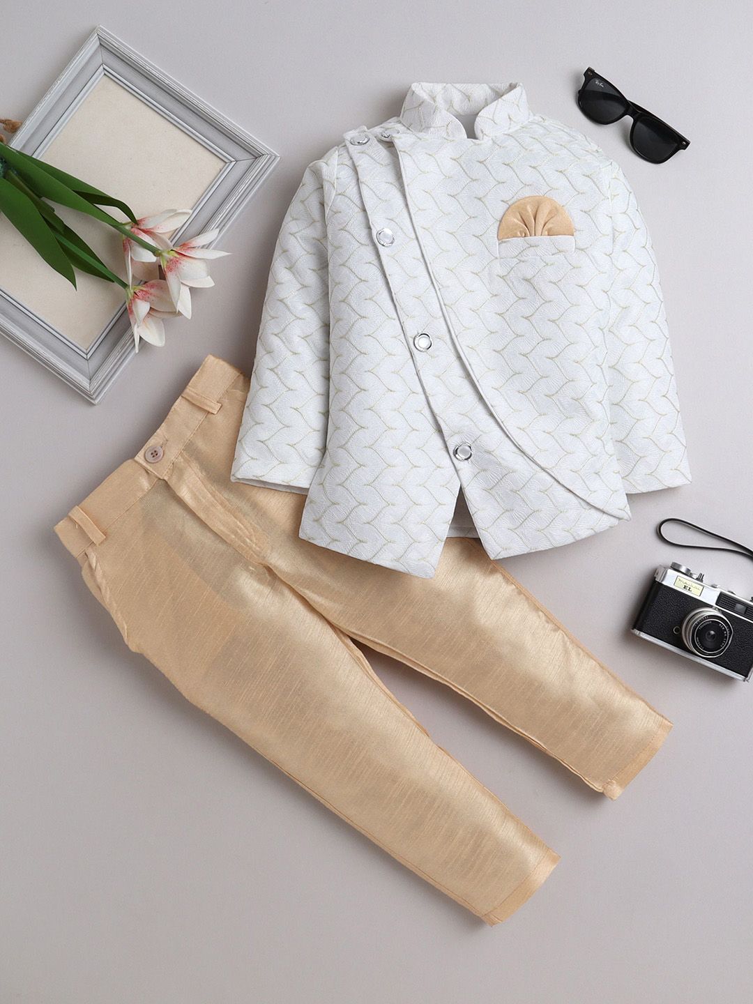 BAESD Boys Embroidered Blazer & Trousers 2-Piece Party Suits