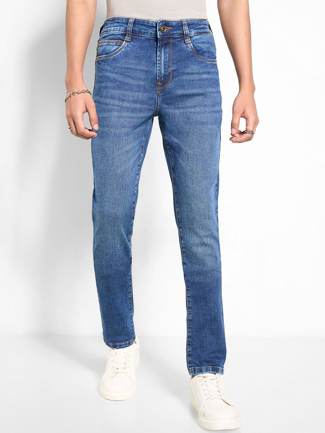 SF JEANS by Pantaloons Men Slim Fit Mid-Rise Light Fade Non Stretchable Jeans