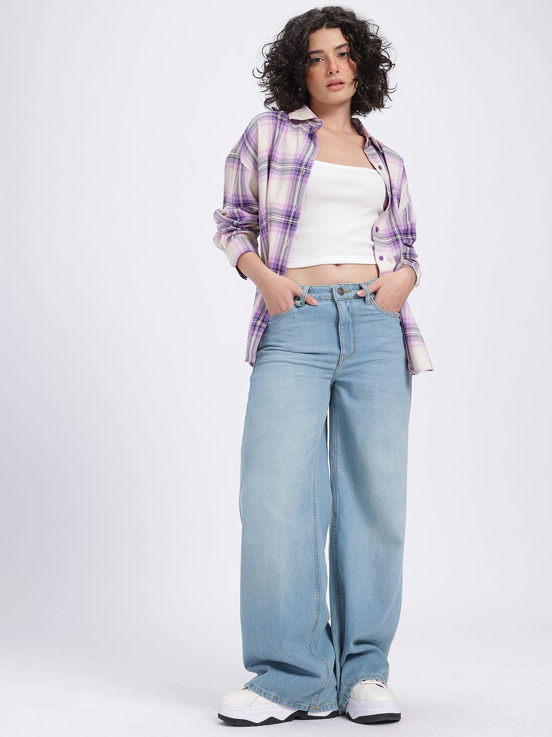 Buy glitchez Check Oversized Shirt - Shirts for Women 32267584
