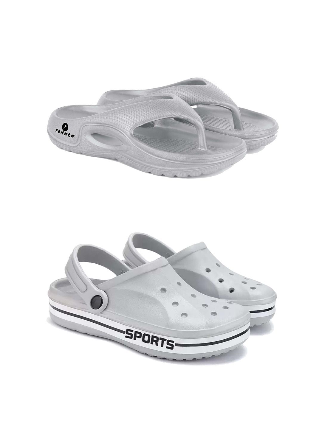 PENNEN Set Of 2 High Quality & Soft Thong Flip Flops & Clogs