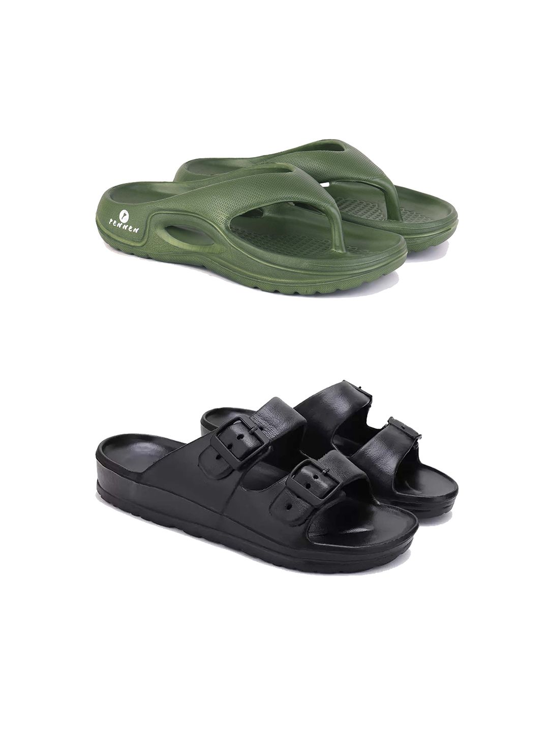 PENNEN Men Set Of 2 Soft & Lightweight Flip Flops