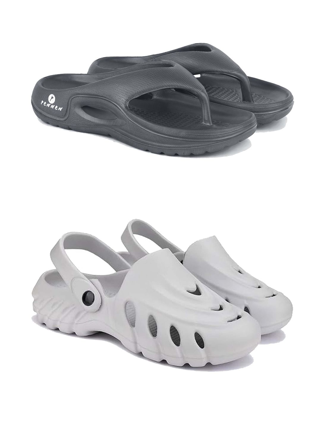 PENNEN Men Set Of 2 Self-Design Flip-Flops