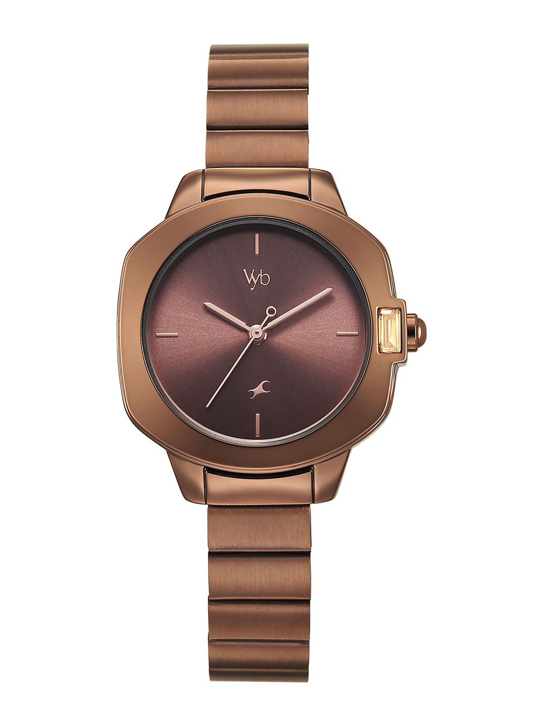 Fastrack Women Embellished Dial & Bracelet Style Straps Seeker Analogue Watch FV60076QM01