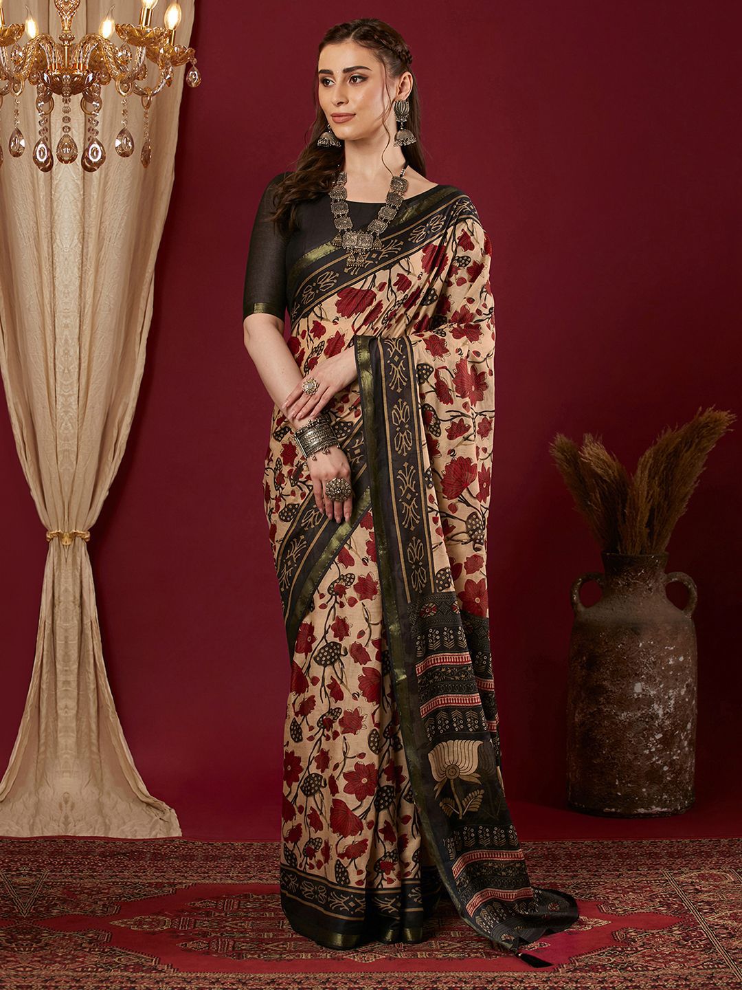Mitera Floral Zari Saree