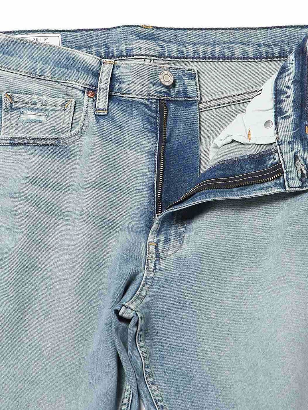 High-Rise Slash Knee Light Fade Stretchable Loose Fit Jeans
