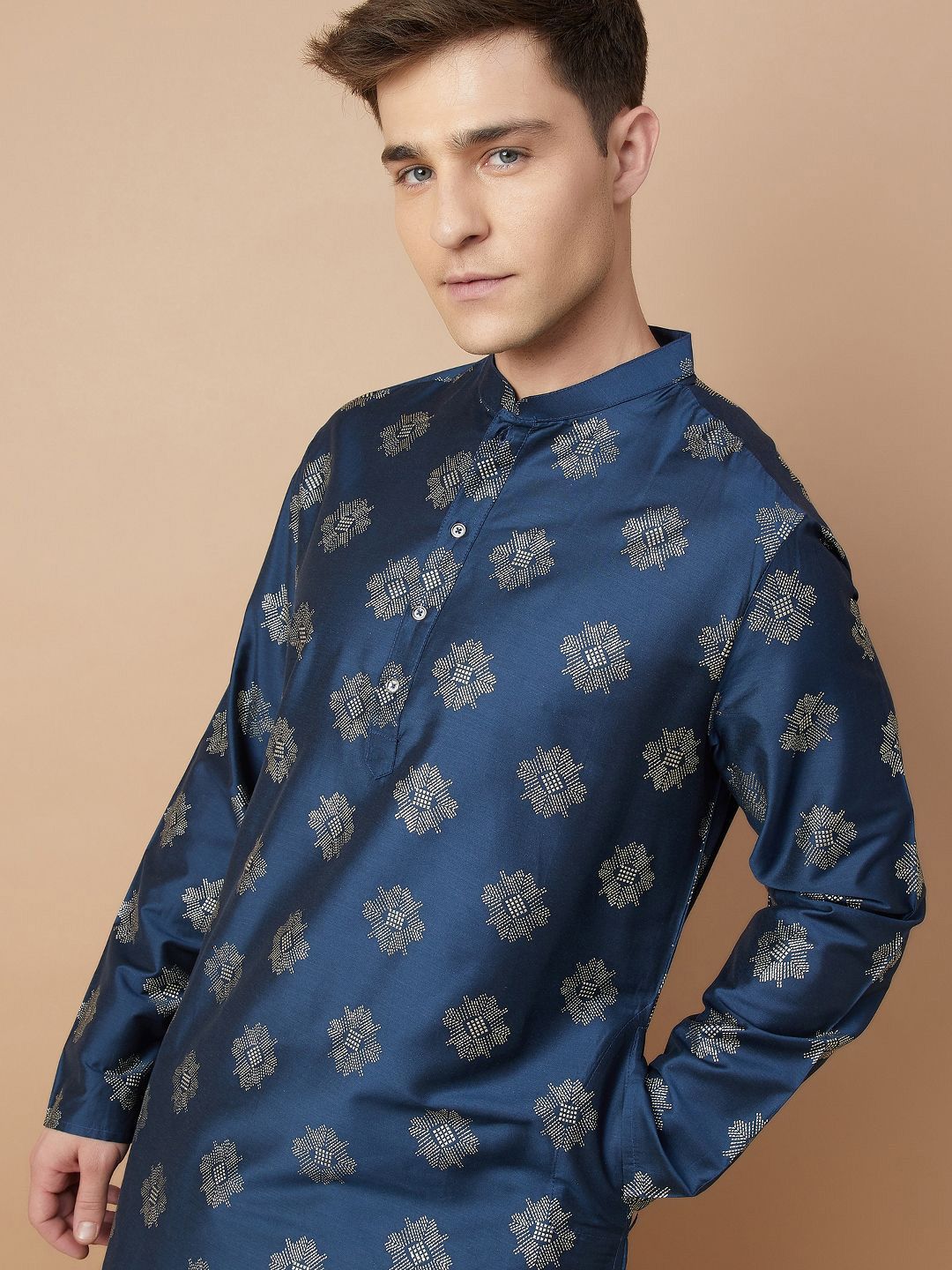 Melange by Lifestyle Men Ethnic Motifs Printed Thread Work Anarkali Kurta