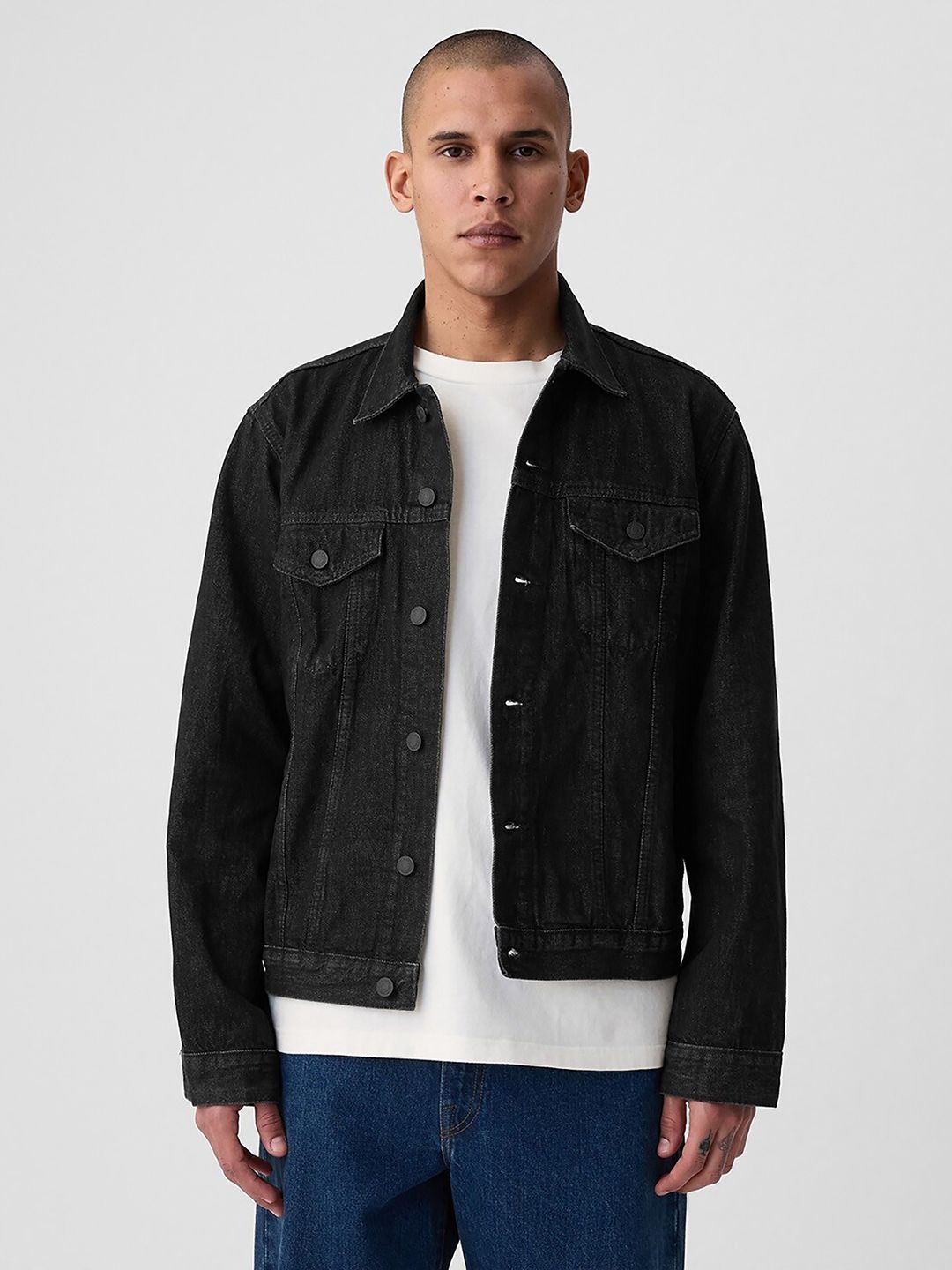 Buy GAP Pure Cotton Spread Collar Denim Jacket - Jackets for Men