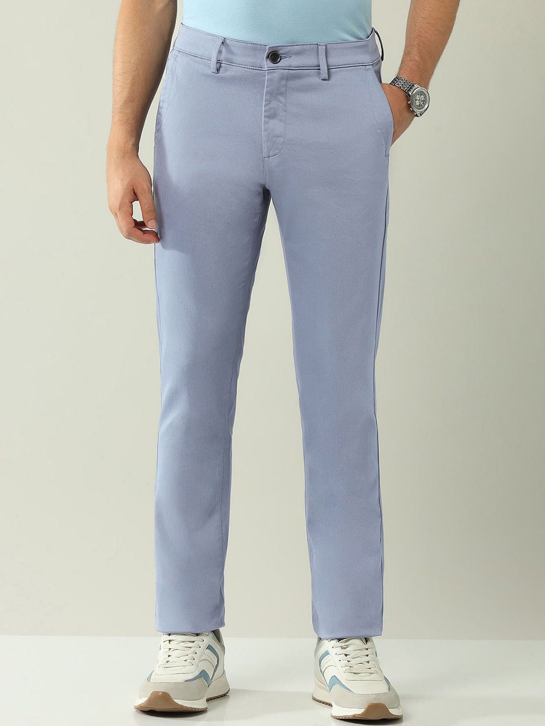 AD By Arvind Men Mid-Rise Slim Fit Trousers