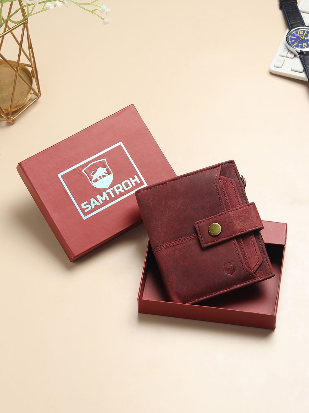 SAMTROH Men Leather Two Fold Wallet
