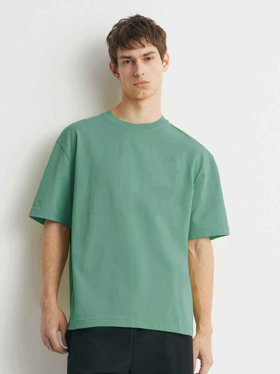 MISCHIEF MONKEY Pure Cotton Drop-Shoulder Sleeves Oversized T-shirt
