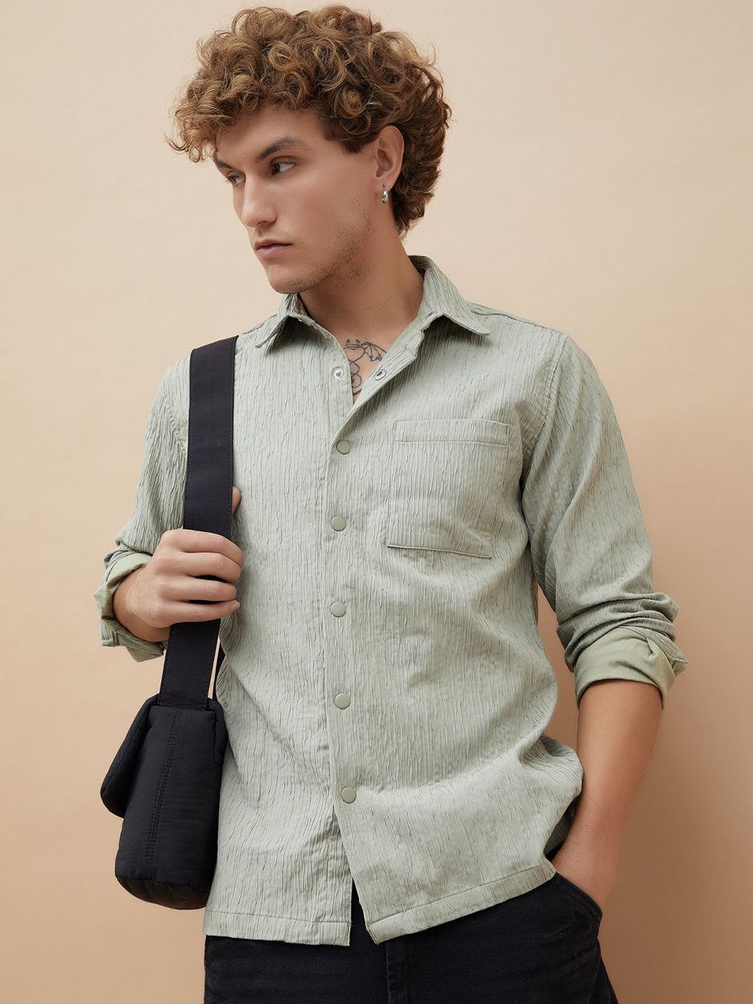 Forca Men Spread Collar Woven Jacket