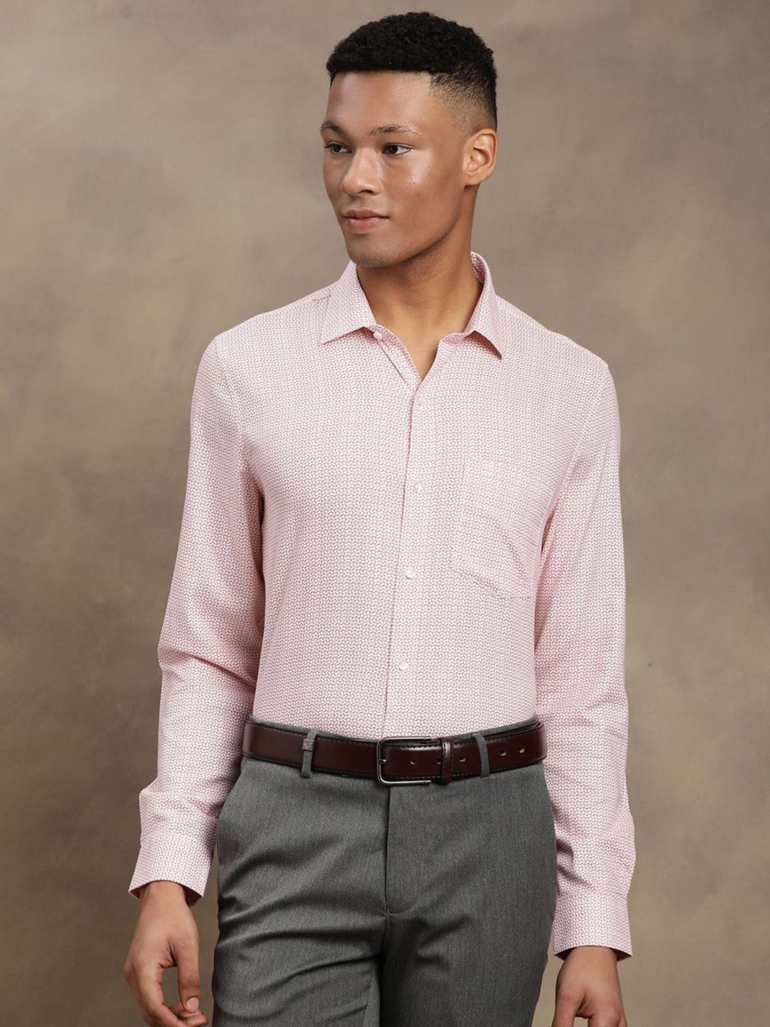 Turtle Classic Micro Checks Printed Pure Cotton Regular Fit Formal Shirt