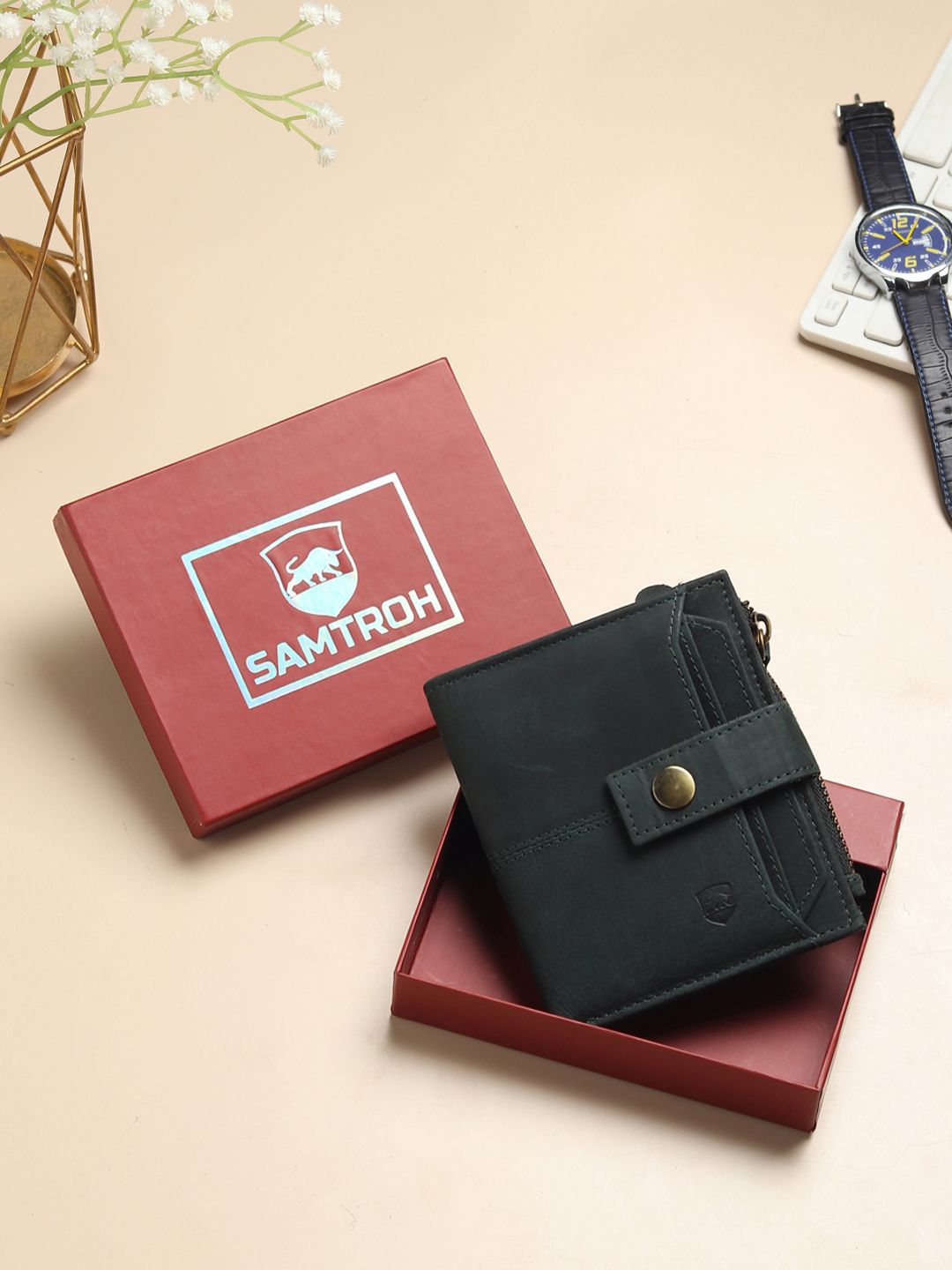 SAMTROH Men Leather Two Fold Wallet