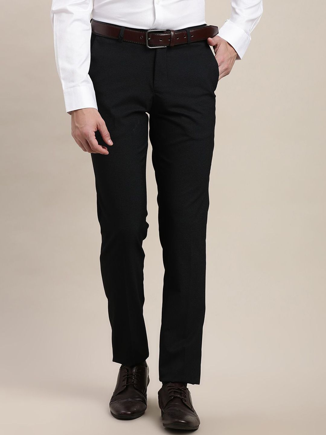 Turtle Men Tailored Slim Fit Cotton Formal Trousers