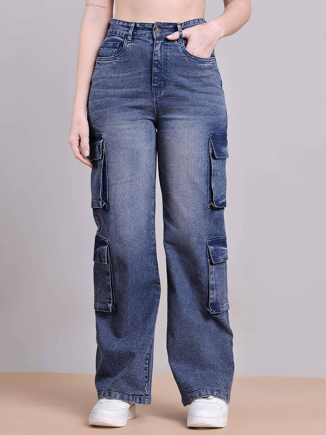 PUELLA Women Straight Fit High-Rise Clean Look Light Fade Stretchable Jeans