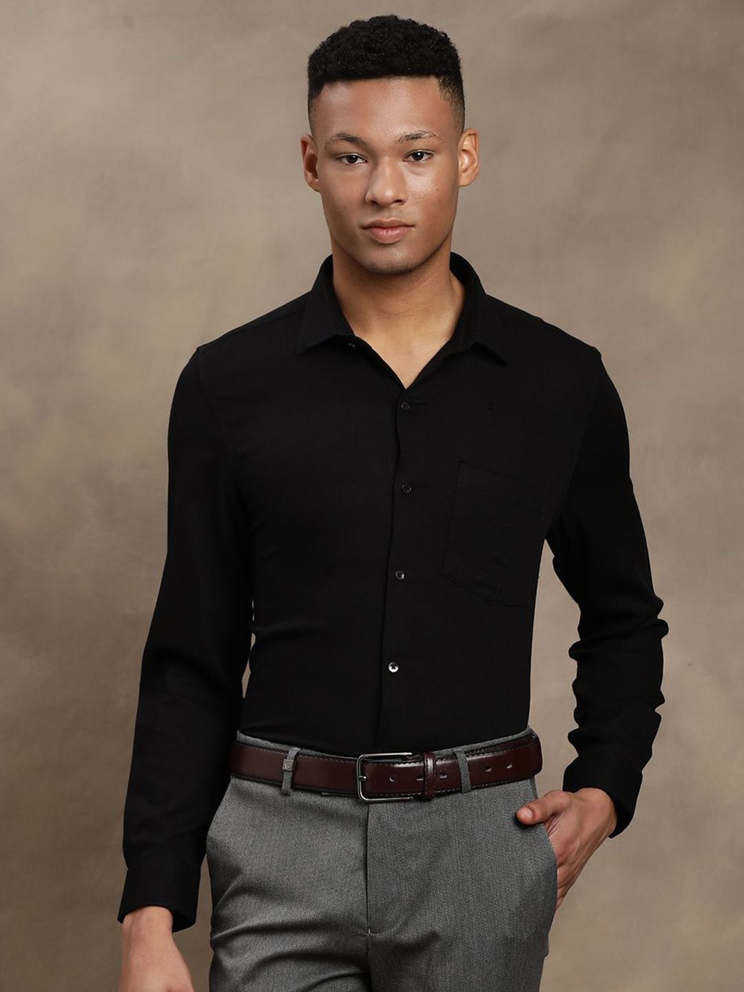 Turtle Classic Slim Fit Pure Cotton Formal Opaque Shirt