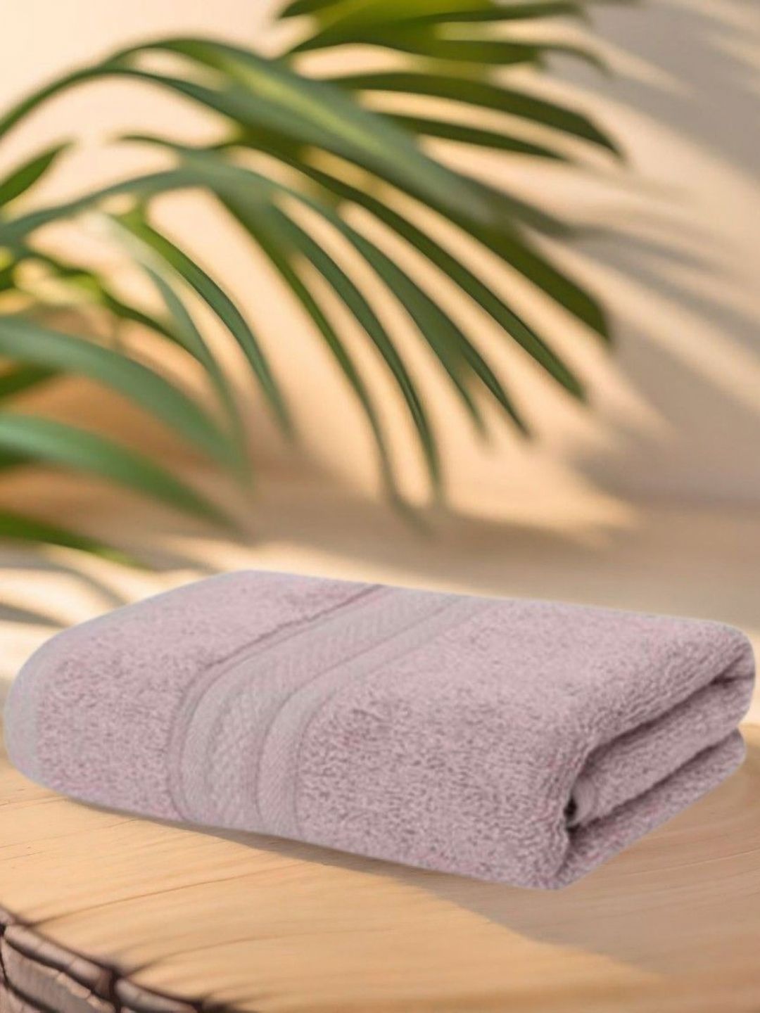 Triani Mauve Solid Bamboo 600GSM Super Soft Adult Regular Bath Towel-57x30In