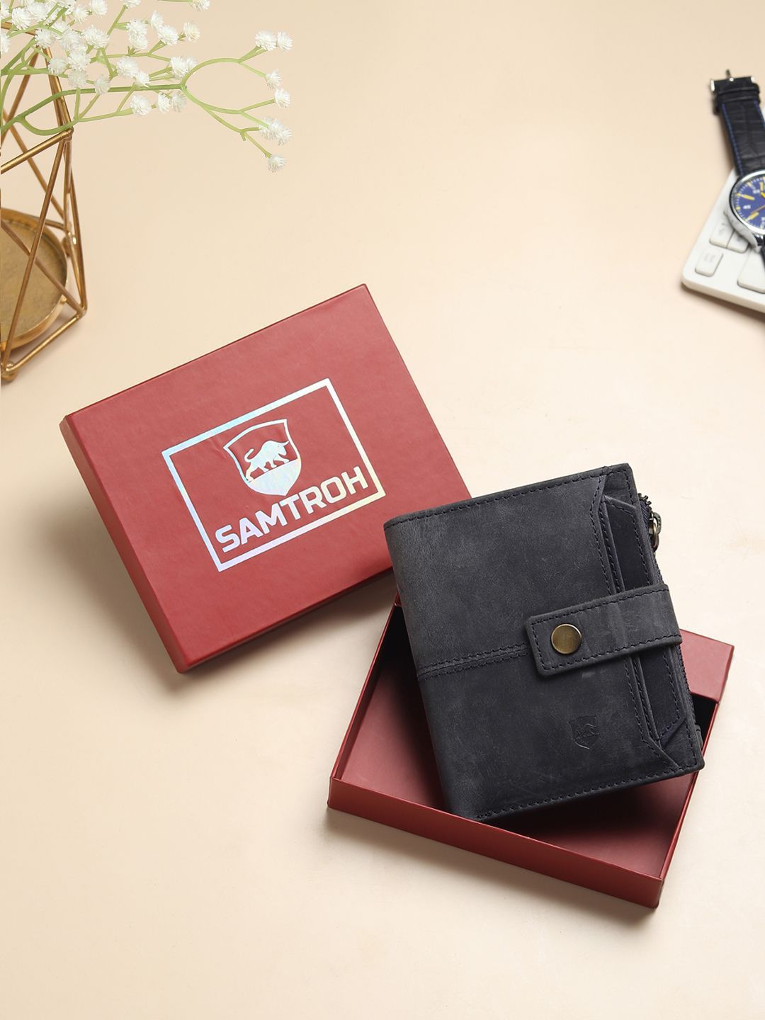 SAMTROH Men Leather Two Fold Wallet