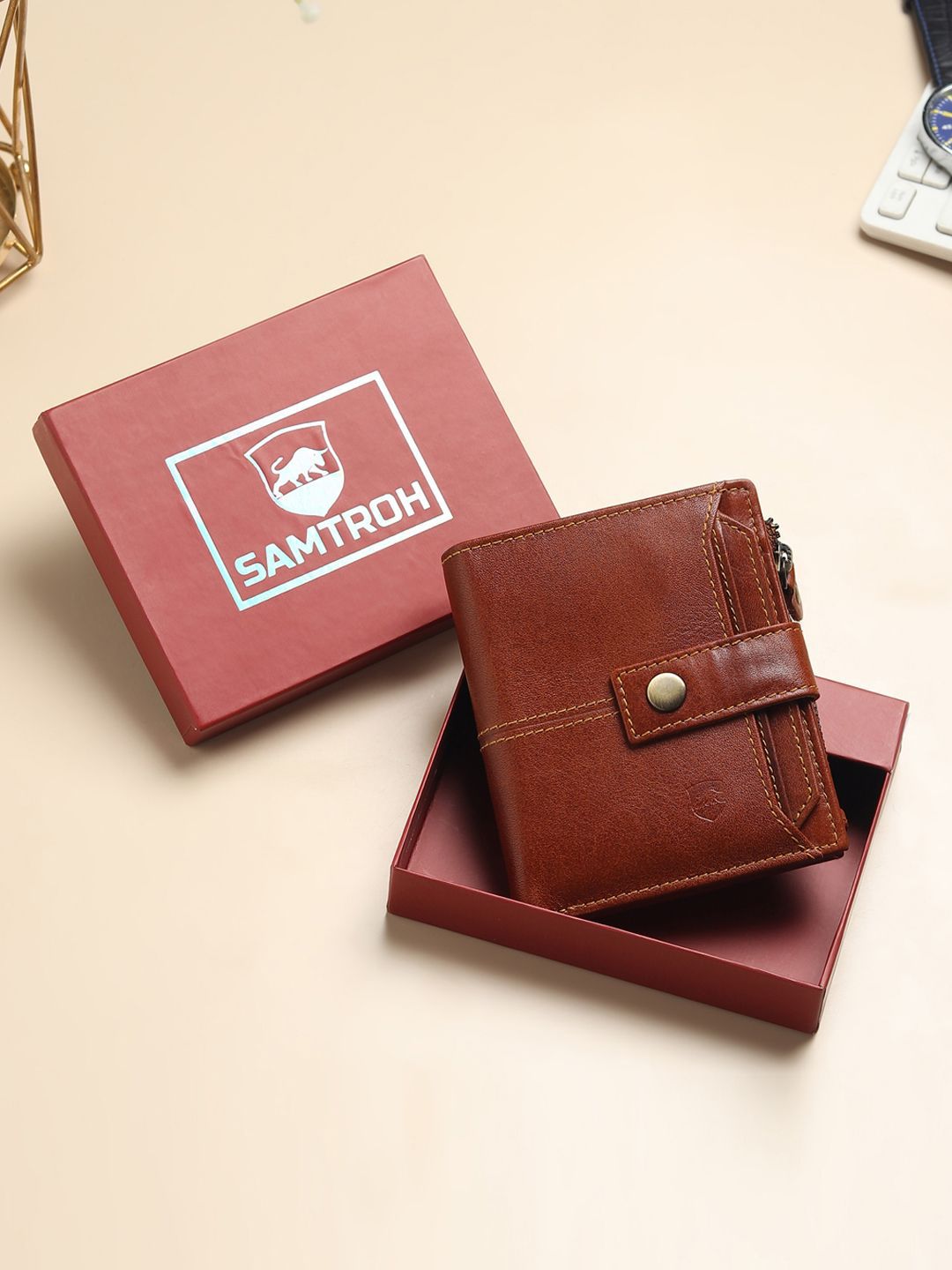 SAMTROH Men Leather Two Fold Wallet