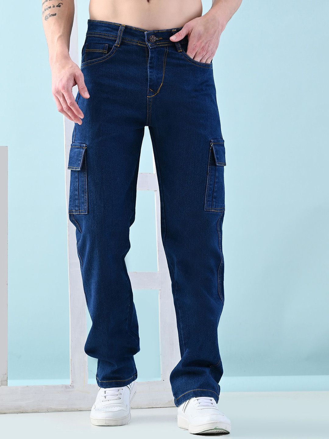 SZN Men Classic Jogger Mid-Rise Low Distress Jeans