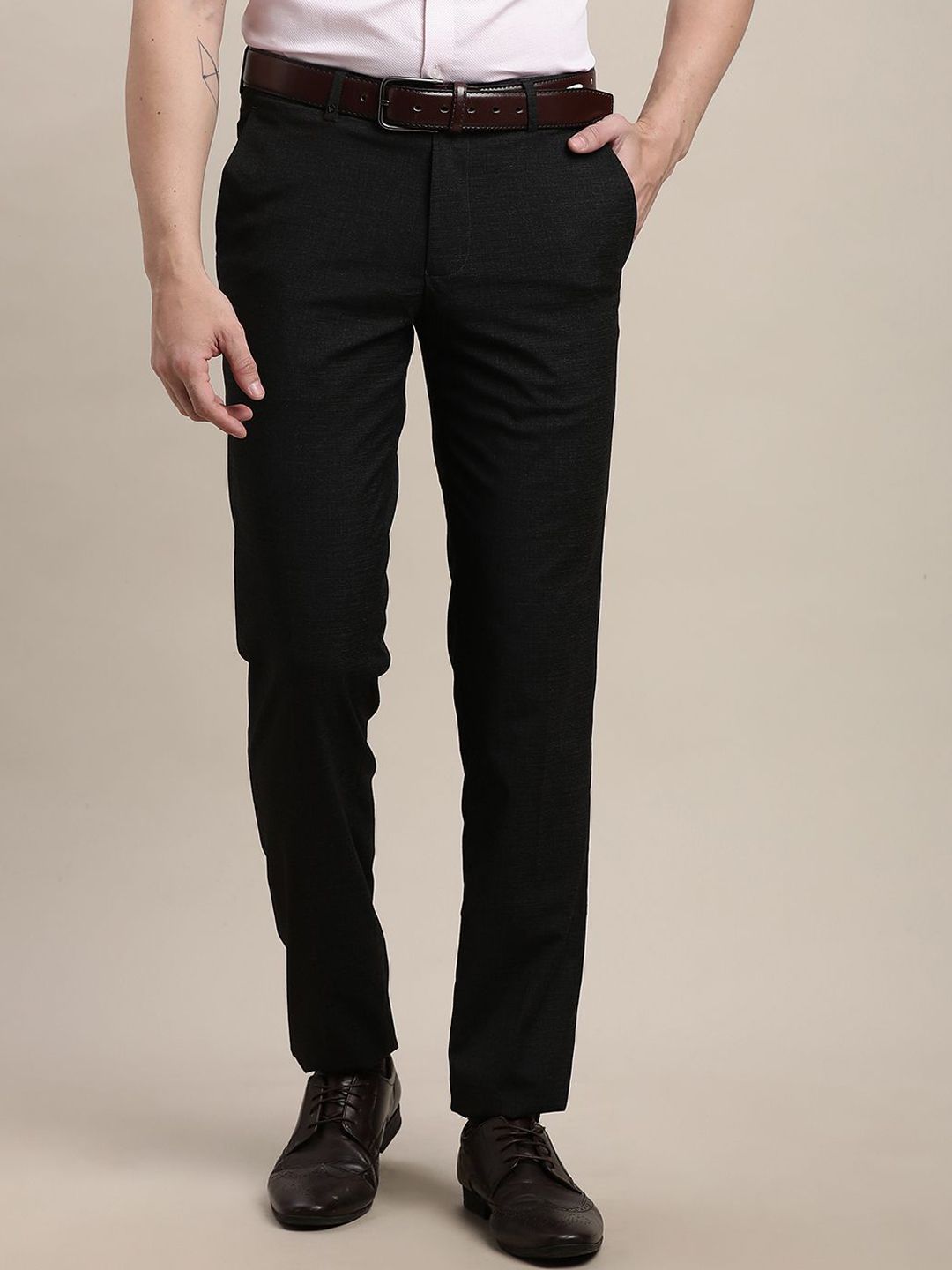 Turtle Men Tailored Tapered Fit Formal Trousers