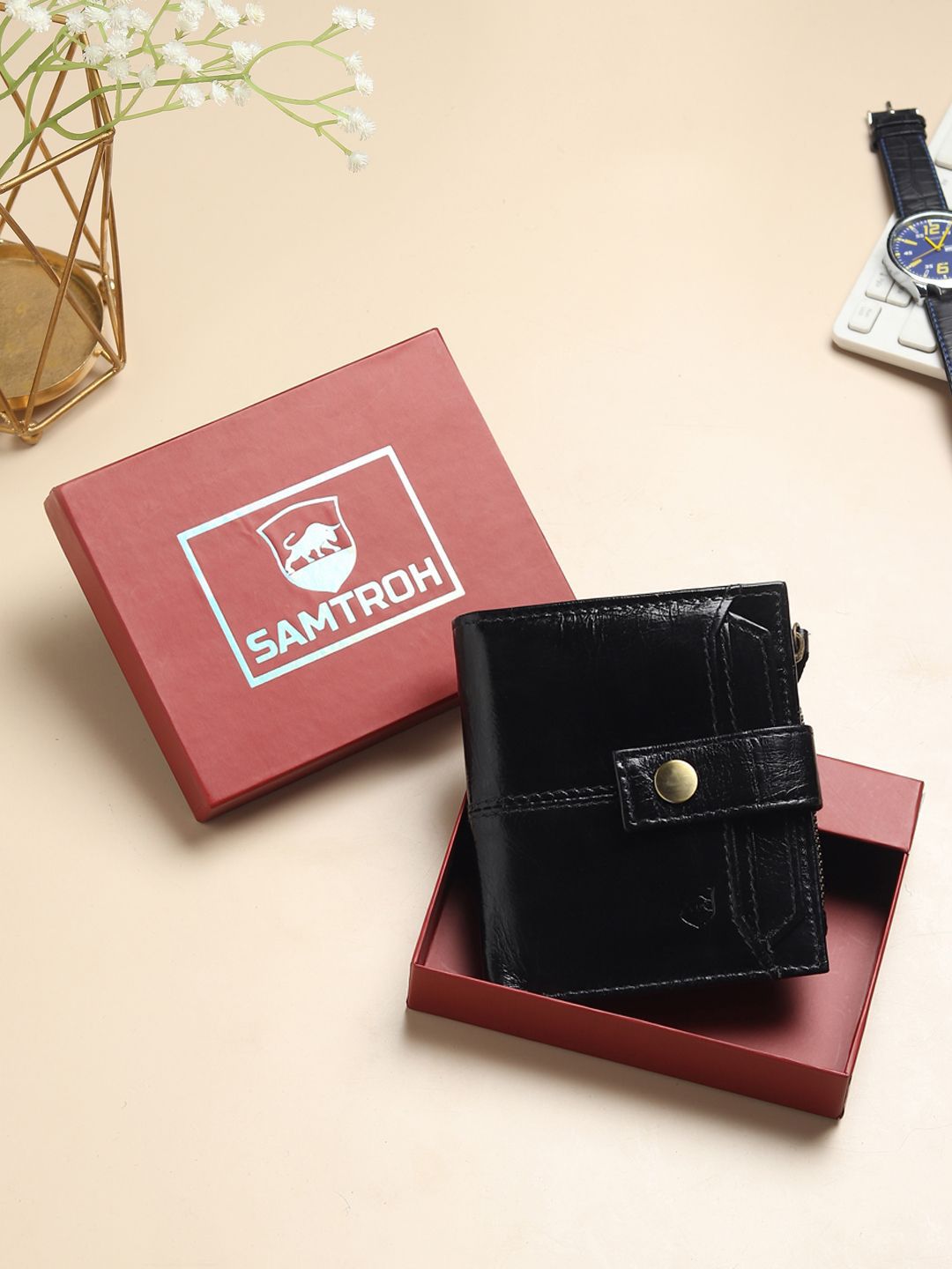 SAMTROH Men Leather Two Fold Wallet