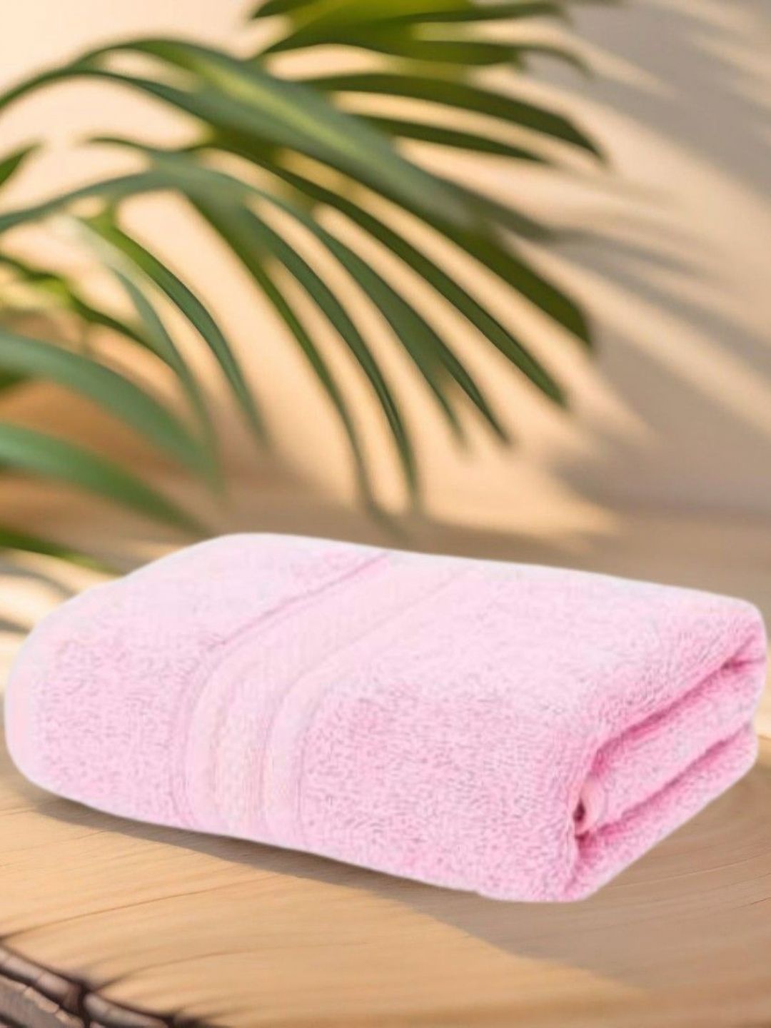 Triani Pink Solid Bamboo 600GSM Super Soft Adult Regular Bath Towel-57x30In