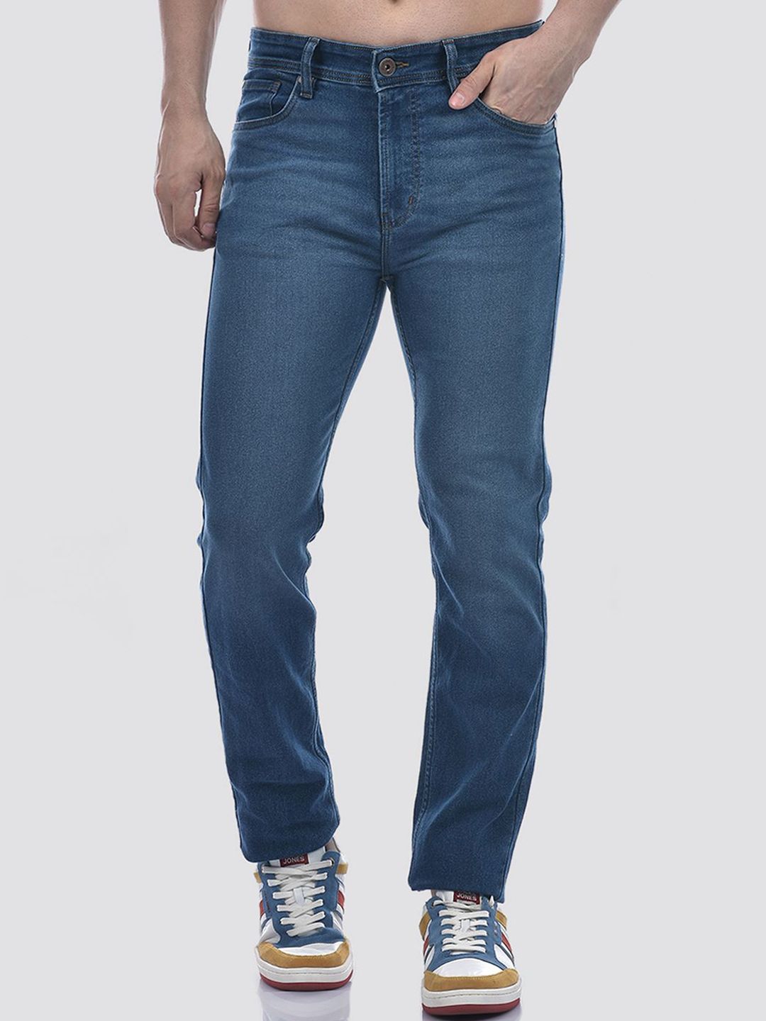 Numero Uno Men Slim Fit Mid-Rise Light Fade Stretchable Jeans