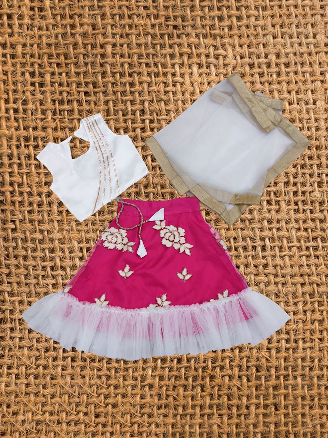 satyamfab Girls Embroidered Ready to Wear Lehenga & Blouse With Dupatta